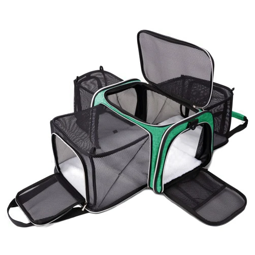 BAGLHER Cat Carrier Bag,Airline Approved Pet Carrier Soft Side Pet Travel 5 Sides Open Doors 3 Sides Expandable Foldable Dog Carrier with Fleece Pad