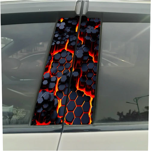 Generic 2Pcs Waterproof Car Stickers for B-Pillar Center Column Scratch-Resistant Auto Decals Universal Fit Stylish DIY Decoration for Vehicle Door Pillars