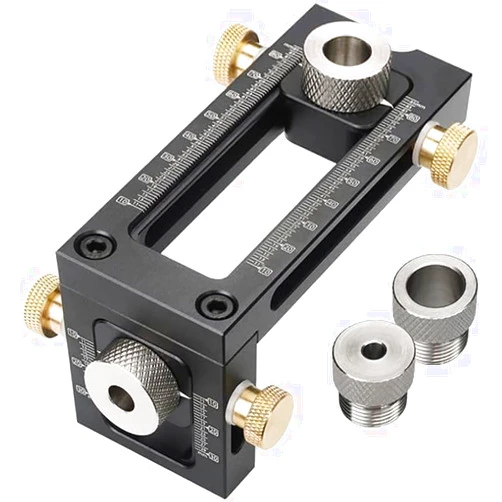 SITOPPY Drill Guide Dowel Hole Jig Woodworking Tool 2in1 Multifunctional Screw Hole Drilling Guide for Standing and Horizontal Plates
