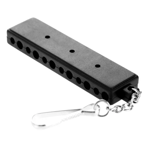 MUXSAM Black Golf Tee Holder for Bag, 1-Pack Golf Tee Carrier with 12 Tee Hole 3 Ball Markers Holes Keychain Golf Accessory