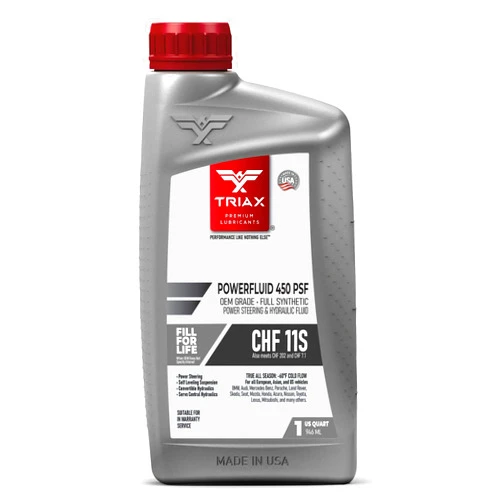 TRIAX Powerfluid 450 PSF - CHF 11S Long - Life Synthetic Hydraulic & Power Steering Fluid Compatible with Audi, Bentley, BMW, Chrysler, Dodge, Jeep, Mercedes-Benz, Mini, Porsche, and VW (1 Quart)