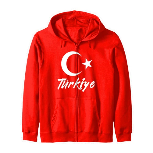 We Love Turkey - Türkiye Apparel Co. Turkiye Turkish Flag Pride Türkiye Turkey Zip Hoodie