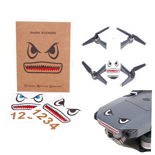 DJI Darkhorse Shark Face Design Sticker Decal Skin DIY Accessory for DJI Mini 4 pro/Avata 2 /Air 3/Mavic 3 Pro/Mini 3 Pro/Air 2s/ Air 3、 Mavic 2 Pro & SPARK/Mini 2 / FPV