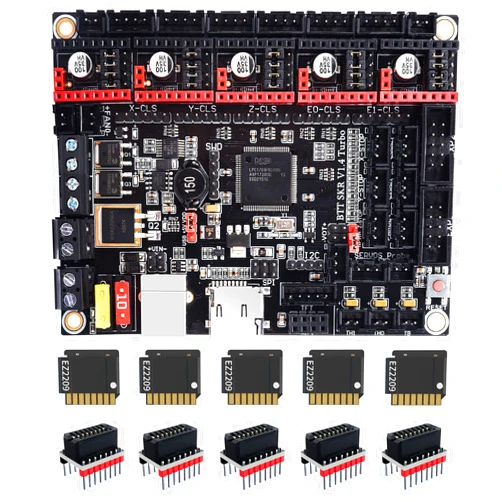 BIGTREETECH SKR V1.4 Turbo 32bit Control Board + 5Pcs EZ2209 Drivers + 5Pcs EZ Driver Connection Kit DIY for FDM 3D Printer Compatible with TFT35 E3 V3.0.1 Support EZ2209/TMC2209/TMC5160/TMC2130