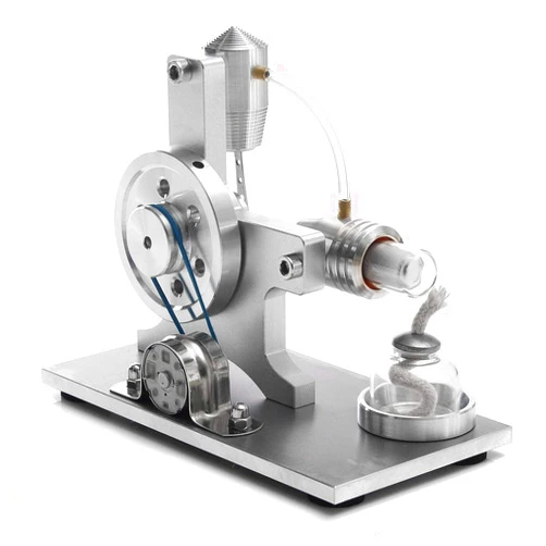 PUOSUO Hot Air Stirling Motor Power Generator Alpha Engine Model Educational Physics Experiment Kit (A)