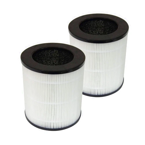PUREBURG Replacement True HEPA Filter Set Compatible with QUIETPURE KJFC15 Whisper Air Purifier, 2-Pack H13 3-Stage Filtration Activated Carbon