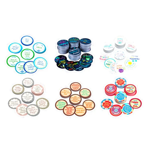 Really Good Stuff Bag of Chips Kit - Set of 6, 360 Pieces - Positive Affirmations - Confidence - Go for It - Social Interaction - Chill - Mindfulness - Random Acts of Kindness