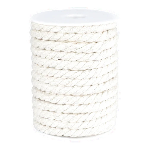 joycraft Macrame Cord, Off White Cotton Rope, 8mm x 21 Yard Natural White Cotton Macrame Rope,3 Strand Twisted Cotton String for Plant Hangers, Macrame Supplies, DIY Crafts, Knitting