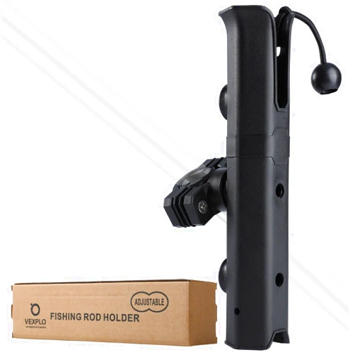 VEXPLO Adjustable Pole Mount Fishing Rod Holder for Bicycle, Fishing Chairs, Cart, Scooter, Motorcycle, ATV & Beach Car, Fishing Pole Holder Rack with Mount Clamp (1.6
