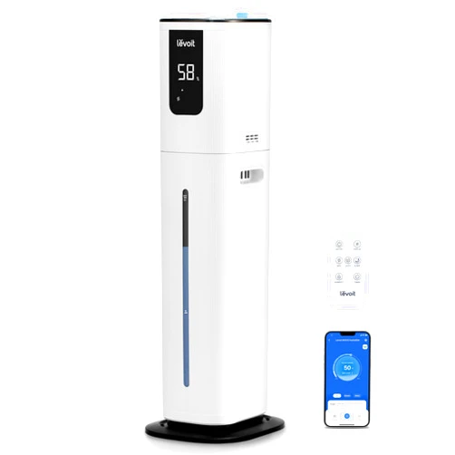 LEVOIT OasisMist 1000S (10L) Smart Humidifier for Home Large Room Bedroom, Last 100 Hours Suitable for Indoor Plant, Cover up to 600ft², Easy Top Fill, Remoter & Voice Control, Auto Mode, Quiet, White