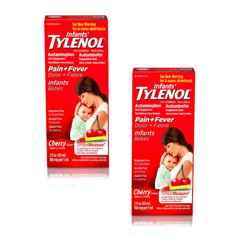 Tylenol Infants' Acetaminophen Liquid Medicine, Cherry, 2 fl. oz 2-Pack
