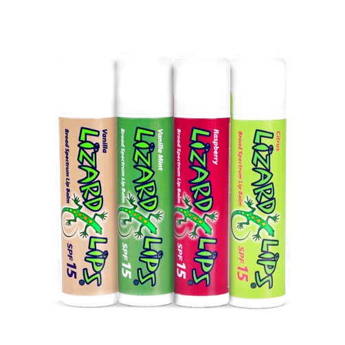 Lizard Lips SPF 15 Lip Balm (4 Flavor Variety)