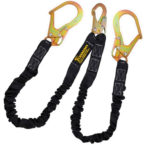 TT TRSMIMA TRSMIMA Safety Harness Lanyard Retractable - Fall Protection Climbing Tree Strap 6 FT Double Leg Internal Shock Absorbing with Rebar & Snap Hook