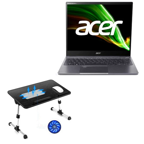 BoxWave Stand and Mount Compatible with Acer Spin 5 (SP513-55N) (Stand and Mount True Wood Laptop Bed Tray Stand, Desk for Comfortable Work in Bed. - Jet Black