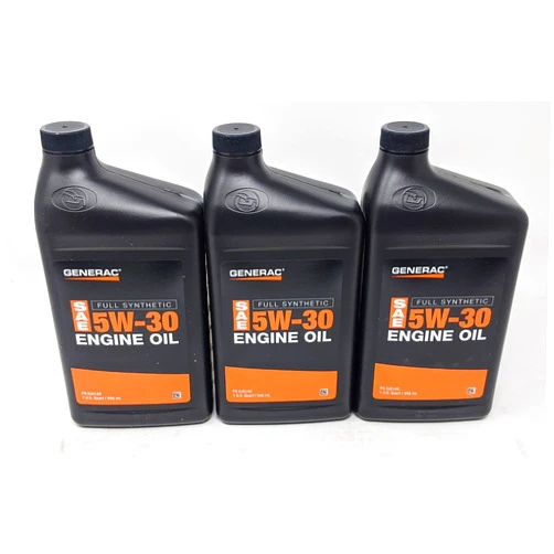 Generac Full Synthetic Motor Oil 5W-30 SN Quart Bottle Part# 0J5140 (Pack of 3)