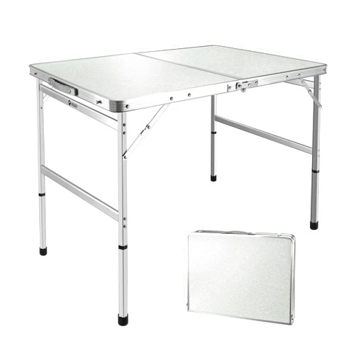 VILLEY Folding Camping Table, Portable Lightweight Outdoor Table with Aluminum Adjustable Legs for Travel Picnic Cooking Beach