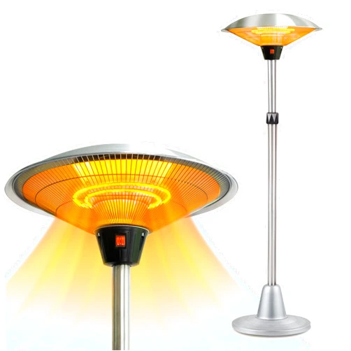 Gorilla Gadgets Electric Patio Heater 1500W for Outdoor Heating with Adjustable Height, Quiet Operation, Free Standing and Waterproof Space Warmer (EPH-SIL)