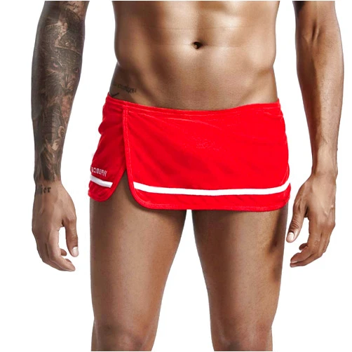 WOSJKDJ Loincloth for Men Sexy Towel Boxer Briefs Running Shorts Jockstrap Shorts Gym Yoga Sport Workout Shorts Underwear Red