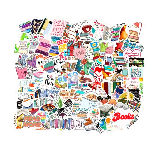 QIYUYA 100pcs Book Stickers Pack for Water Bottle Laptop, book Gifts, Reading Stickers for Bookish Adults kids Book Lovers, Teachers Reading Rewards for Students, bookish Gifts Item Things Decorations Bulk …