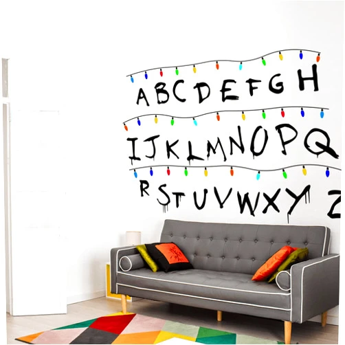 SAYBZ Vinyl Wall Decals Alphabets ABC Wall Stickers Peel and Stick for Game Room Horror Themed Party Decor for Alphabets Wall Art Murals Decor for Bars Restaurants Cafes Pubs