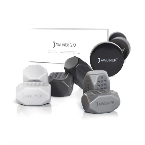 Jawliner® Jaw Exerciser Set for Men & Women - Jawline Trainer with 3 Resistance Levels - Double Chin Reducer - 100% Food-Grade Silicone - Face and Neck Shaper & Jaw Strengthener