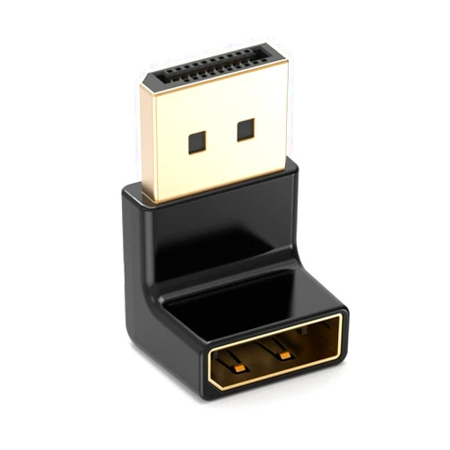 Cable Matters 4K@240Hz Right Angle DisplayPort 1.4 Adapter (8K DisplayPort 90 Degree Adapter, Right Angle Display Port Adapter) in Black