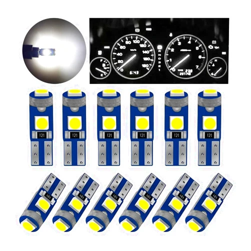 GLSOWEE T5 LED Bulbs, 74 73 37 2721 LED Bulb 12 Volt Replacement, Bright Canbus Error Free, Compatible with Auto Car Gauge Cluster Dashboard Light Lamp Instrument Panel Indicator (White)