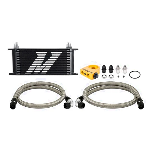 Mishimoto Universal Thermostatic Oil Cooler Kit, 16-Row, Black
