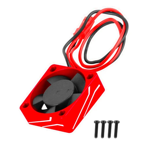 RCHuiWow Metal RC 30 * 30MM 28000 RPM Motor Cooling Fan Brushless Motor Heat Sink 4.8-8.4V Upgrades Part for 540 550 F540 3650 3660 Motor for 1/8 1/10 RC Car,Red