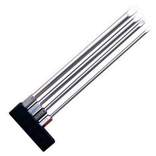 Broppe 4 Pcs Slotted Screwdriver Bit Set Magnetic Flat Head Screwdriver Bits 6 inch Long 1/4 Inch Hex Shank 3mm 4mm 5mm 6mm