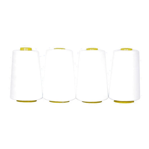 Mandala Crafts 4 Pack of Serger Threads White Threads for Sergers Machine - Sewing Thread Cones Thread for Overlock Thread Quilting - 40S/2 24000 Yds Polyester Thread Spools