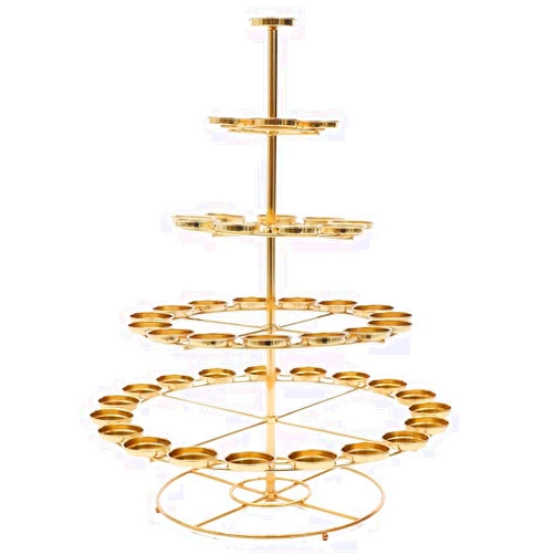LABIXIAOXIN 17.7 Inch Buddha Ghee Lamp Holder Light -49 Candle Holder, Buddhism Candle Holder,Golden Tree Shaped Ghee Lamp Holder Temple Home Decor Ornaments Alloy