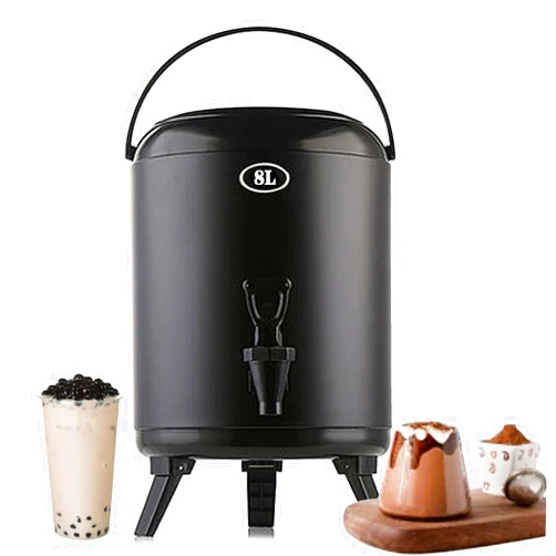 DBZDM Stainless Steel Insulated Beverage Dispenser Hot Water Barrel for Coffee Milk Tea, Commercial Insulation Juice Bucket for Commercial Restaurants Office, Ice Bucket