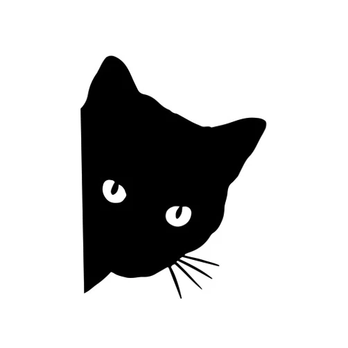 Bargain Max Decals Peeking Cat Silhouette Decal Notebook Car Laptop 5.5