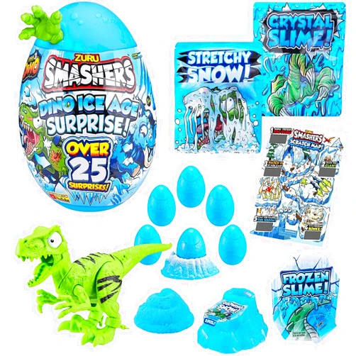 ZURU SMASHERS Smashers Dino Ice Age Pachyephalosaurus by ZURU Mini Surprise with Many Surprises! - Slime, Dinosaur Toy, Collectibles, Exclusive Dino, Smashable Egg, for Boys and Kids (Pachyephalosaurus)