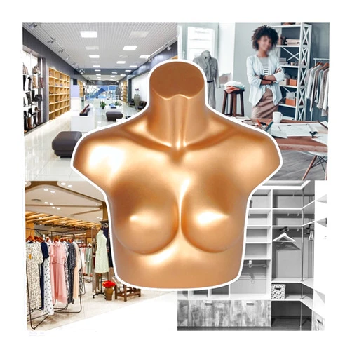 MKLFBY Mannequin Female Mannequin Torso Body, Manikins Dress Form Torsos Display, Underwear Model Bust for Retail Storefront Displays,A