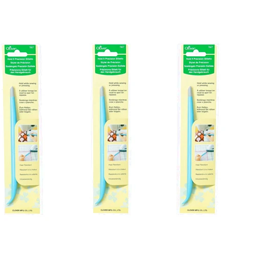 CLOVER 7807 Hold It Precision Angled Silicone Stiletto (Pack of 3) - Blue