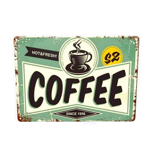 LOVEJIA Coffee Shop Sign Vintage Metal Tin Sign Wall Decor, Metal Signs Tin Signs for Bar Pub Club Man Cave 8 x12 inch (CTP-30)