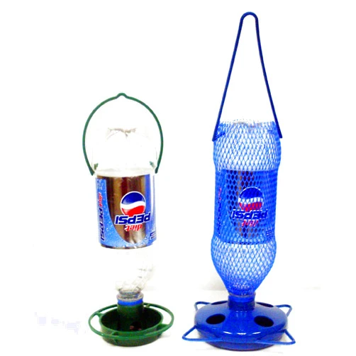 Gadjit Soda Bottle Bird Feeding Starter Kit | Fun Inexpensive Project for Kids at Home | Kit includes 1 Soda Bottle Hanging Feeder & 1 Watering Well | Just Add 2 Empty Soda Bottles, Birdseed, Water