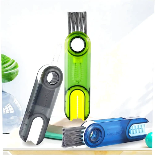 Tonsiv 3 in 1 Cup Lid Gap Cleaning Brush, Multifunctional Bottle Cleaning Tools, Multi-Functional Crevice Cleaning Brush for Cleaning Baby Bottles, Narrow Neck Bottle, Home Kitchen Cleaning Tools - 3Pcs