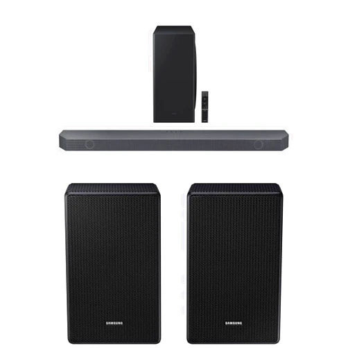 SAMSUNG HW-Q800B 5.1.2ch Soundbar w/Wireless Dolby Atmos, DTS:X, Q Symphony, SpaceFit Sound, AirPlay 2, 2022 and Rear Speaker Kit - Wireless Dolby Atmos/DTS: X (SWA-9500S, 2021 Model)