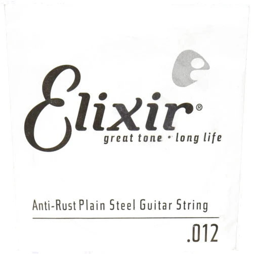 Elixir® Strings Anti-Rust Plated Plain Steel Single String (.012)