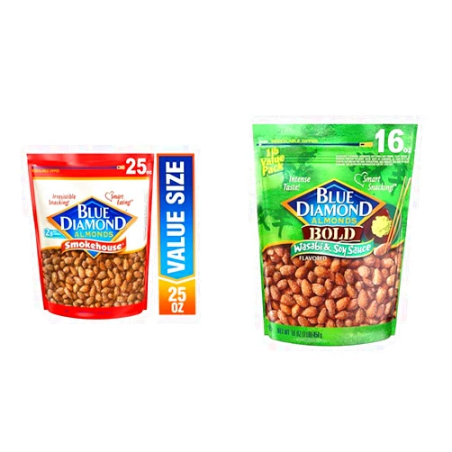 Blue Diamond Almonds Blue Diamond Smokehouse and Wasabi & Soy Sauce Flavored Almonds Snack Nuts