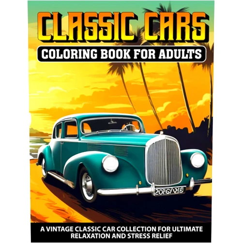 Elysium Coloring Press Classic Cars Coloring Book for Adults: A Vintage Classic Car collection for Ultimate Relaxation and Stress Relief. The Ideal Gift for Car Enthusiasts.