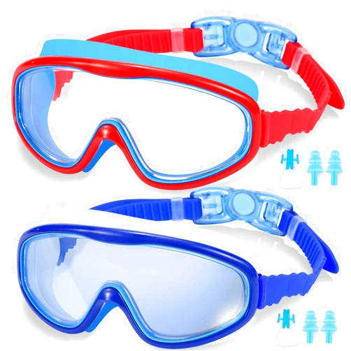 EasYoung 2-Pack Kids Swim Goggles, Wide Vision Swim Goggles for Child from 3-15