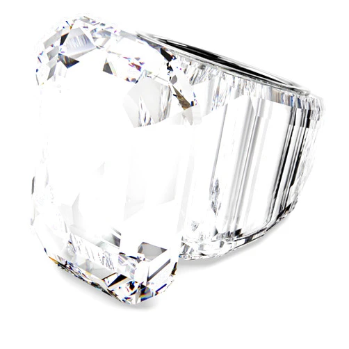 Swarovski Lucent cocktail ring, Octagon cut, Clear, size 8