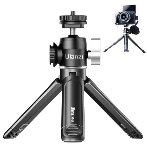 ULANZI Mini Camera Tripod with 360° Ball Head & Cold Shoe, Extendable Small Selfie Stick Tabletop Tripod Stand Handle Grip for Camera iPhone 11 Canon G7X Mark III Sony ZV-1 RX100 VII A6600 Vlogging
