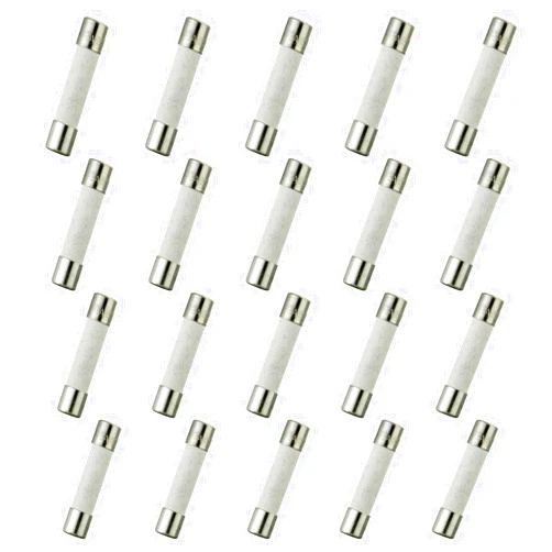 HUAREW T3AL250V 20 Pcs 6x30 mm 0.24 x 1.18 inch Slow Blow Ceramic Tube Fuses 3A 250V