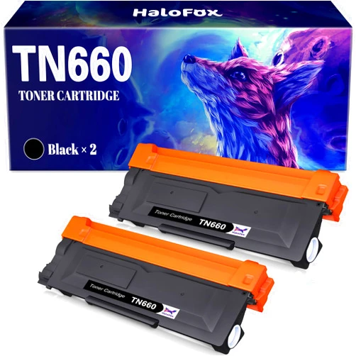 HaloFox Compatible Toner Cartridge Replacement for Brother TN660 TN-660 TN630 TN-630 for Brother MFC-L2700DW HL-L2300D HL-L2360DW HL-L2320D HL-2340DW HL-2380DW DCP-L2540DW Printer (Black, 2-Pack)