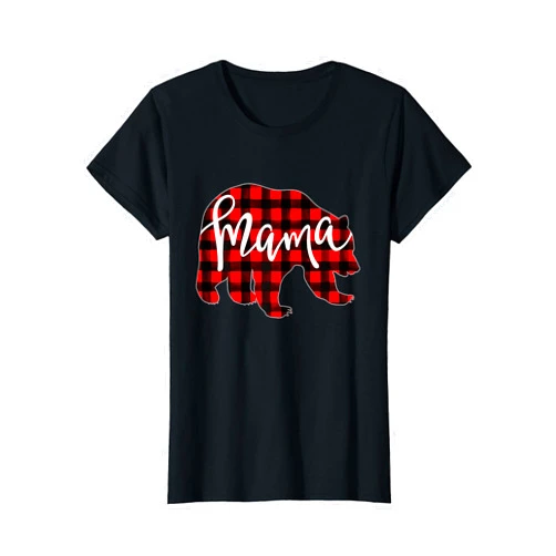 Red Plaid Matching Family Bear Christmas Buffalo Red Plaid Mama Bear Matching Family Christmas Eve Buffalo T-Shirt